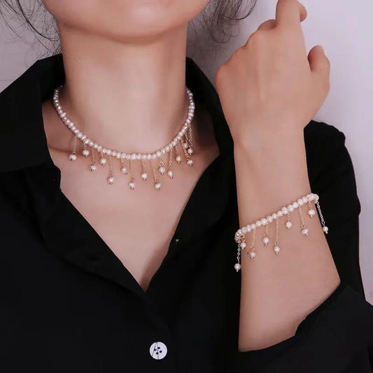 🤍 Beautiful Pearl Necklace Set ✨ | Stylish Jewelry for Girls 💎