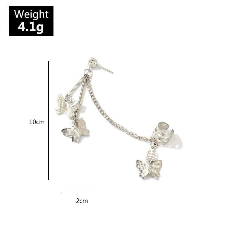 🦋 Stylish Butterfly Ear Cuffs ✨ | Hanging Design Jewelry for Girls
