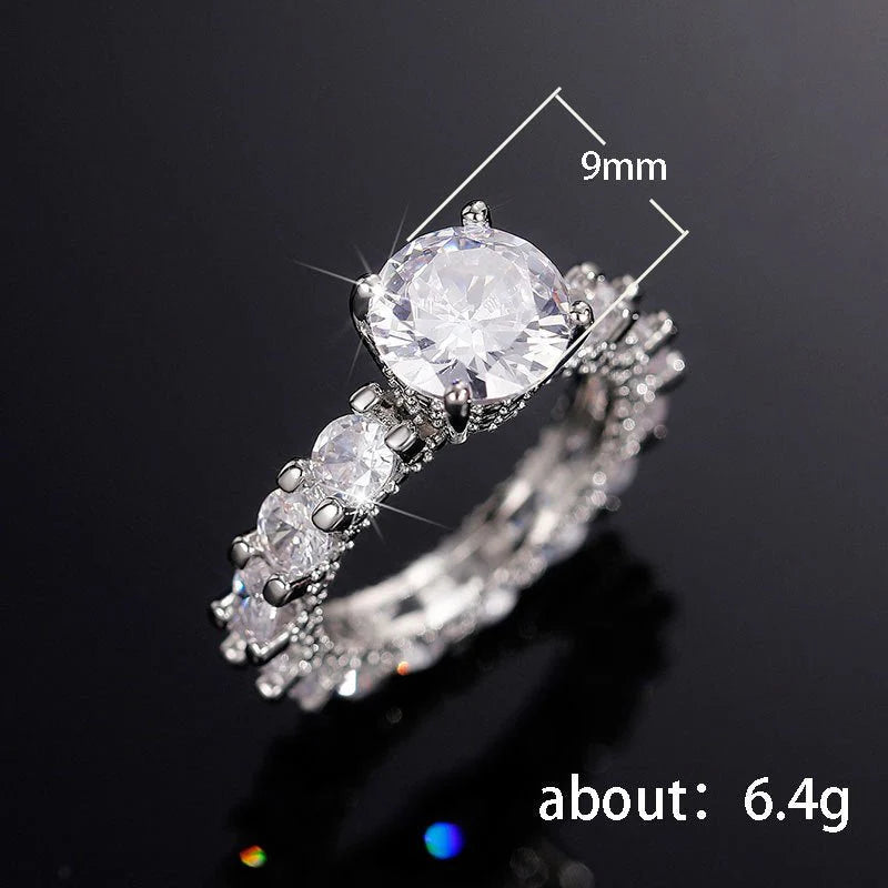 💎 Copper Inlaid Zircon Ring – Elegant Women’s Fashion Jewelry 🌟💍